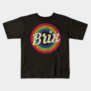 Brix - Retro Rainbow Faded-Style Kids T-Shirt